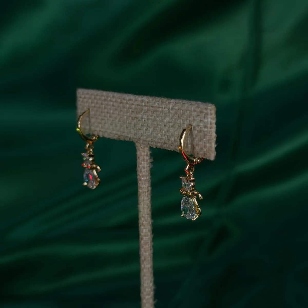 Aretes Largos con Detalle en Chapa de Oro 18k — vista 3