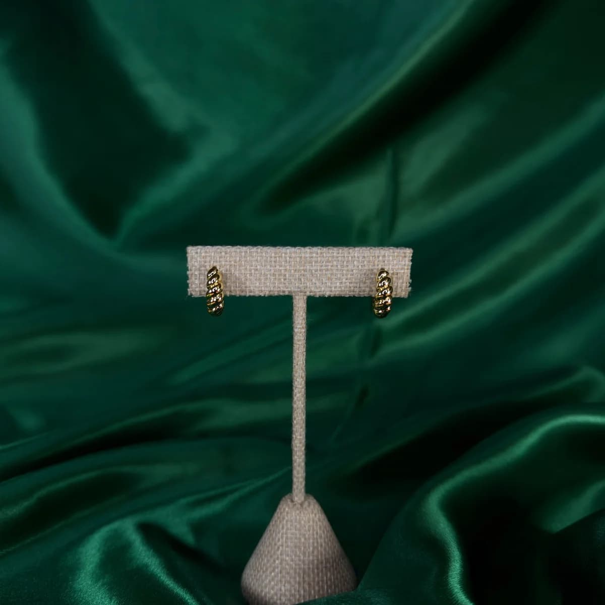 Arracadas Elegantes de Chapa de Oro 18k — vista 3