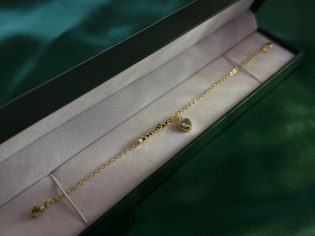 Pulsera Glitter en Chapa de Oro con Aro Brillante
