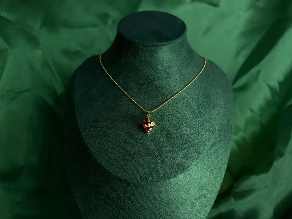 Collar Corazón Brillante en Chapa de Oro 18k — vista 4