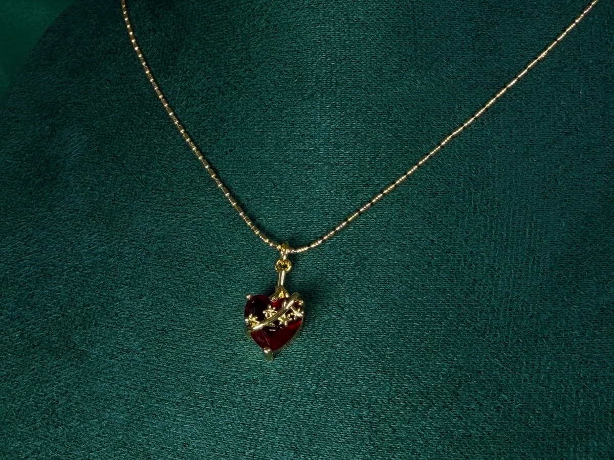 Collar Corazón Brillante en Chapa de Oro 18k — vista 5