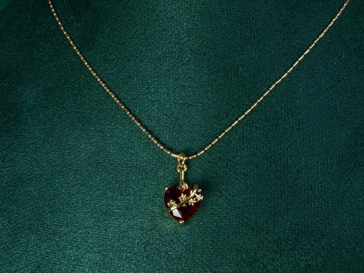 Collar Corazón Brillante en Chapa de Oro 18k — vista 6