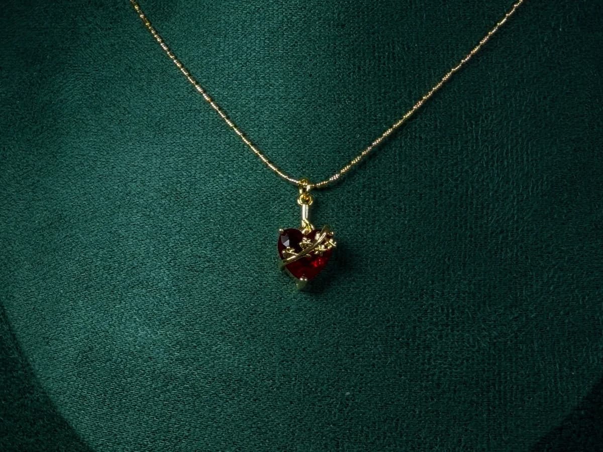 Collar Corazón Brillante en Chapa de Oro 18k — vista 7