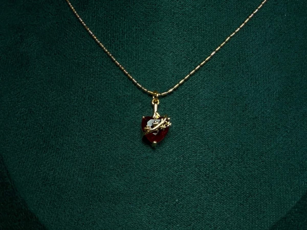 Collar Corazón Brillante en Chapa de Oro 18k — vista 8