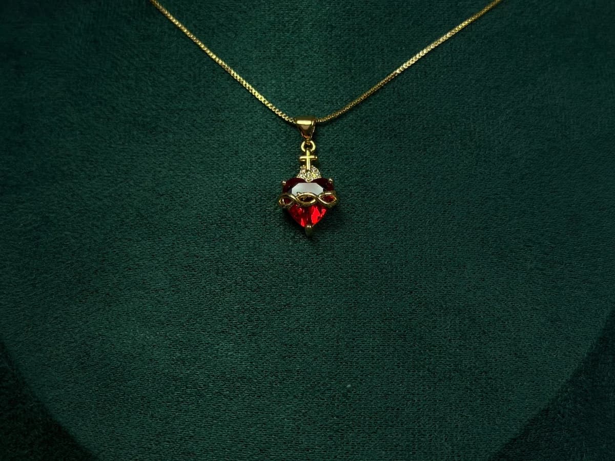 Collar Corazón Brillante en Chapa de Oro 18k — vista 2