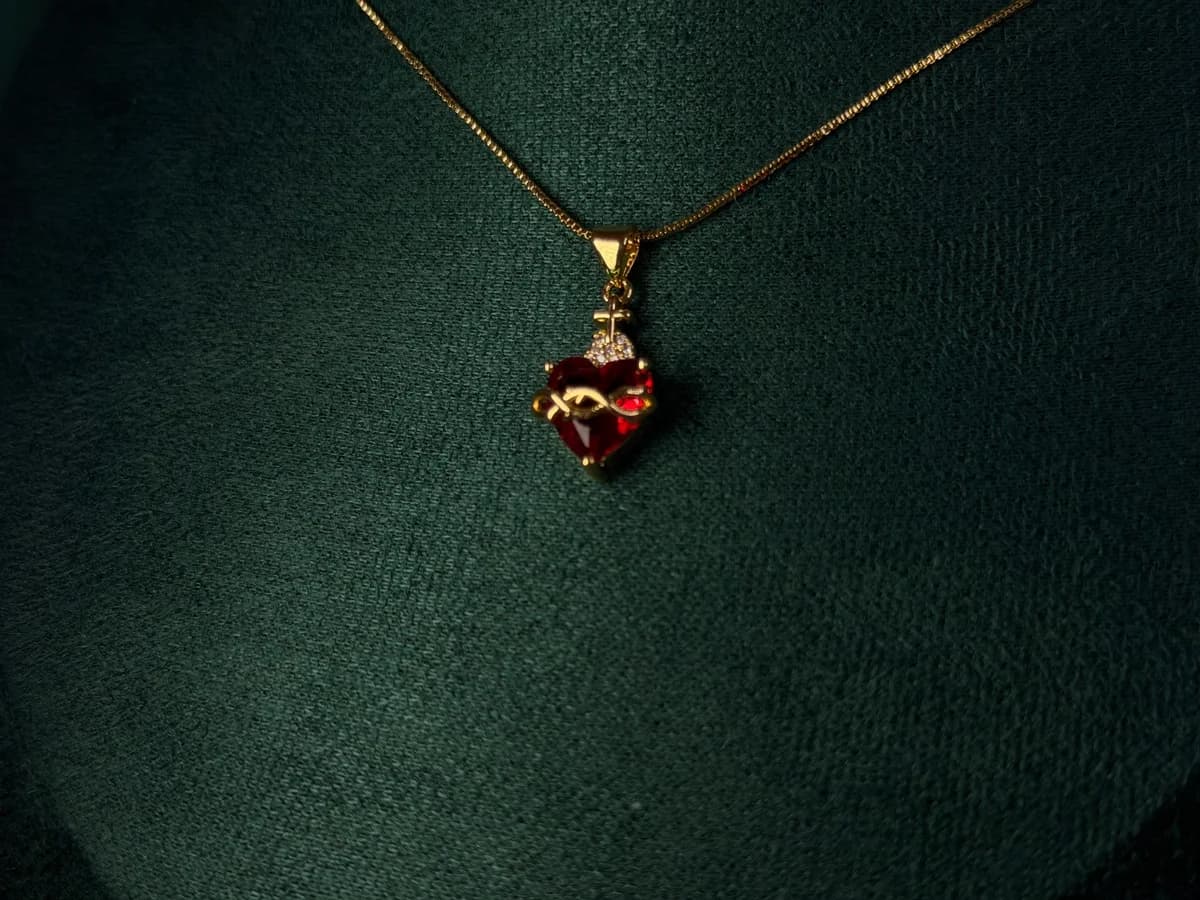 Collar Corazón Brillante en Chapa de Oro 18k — vista 4