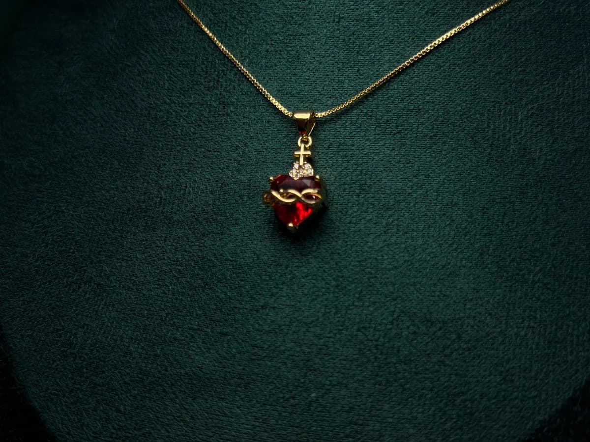 Collar Corazón Brillante en Chapa de Oro 18k — vista 6