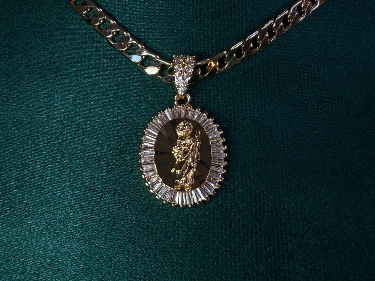 Dije San Judas Radiante Chapa de Oro 18k — vista 2
