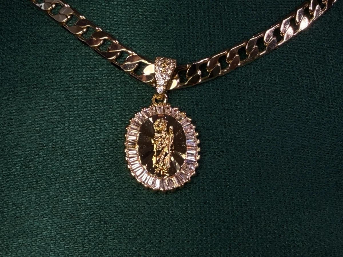 Dije San Judas Radiante Chapa de Oro 18k — vista 5