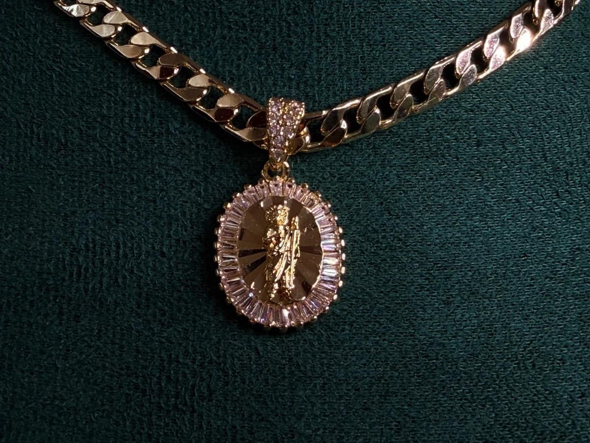 Dije San Judas Radiante Chapa de Oro 18k — vista 6