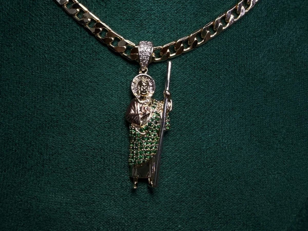 Dije San Judas Tadeo Brillante Chapa de Oro 18k — vista 2
