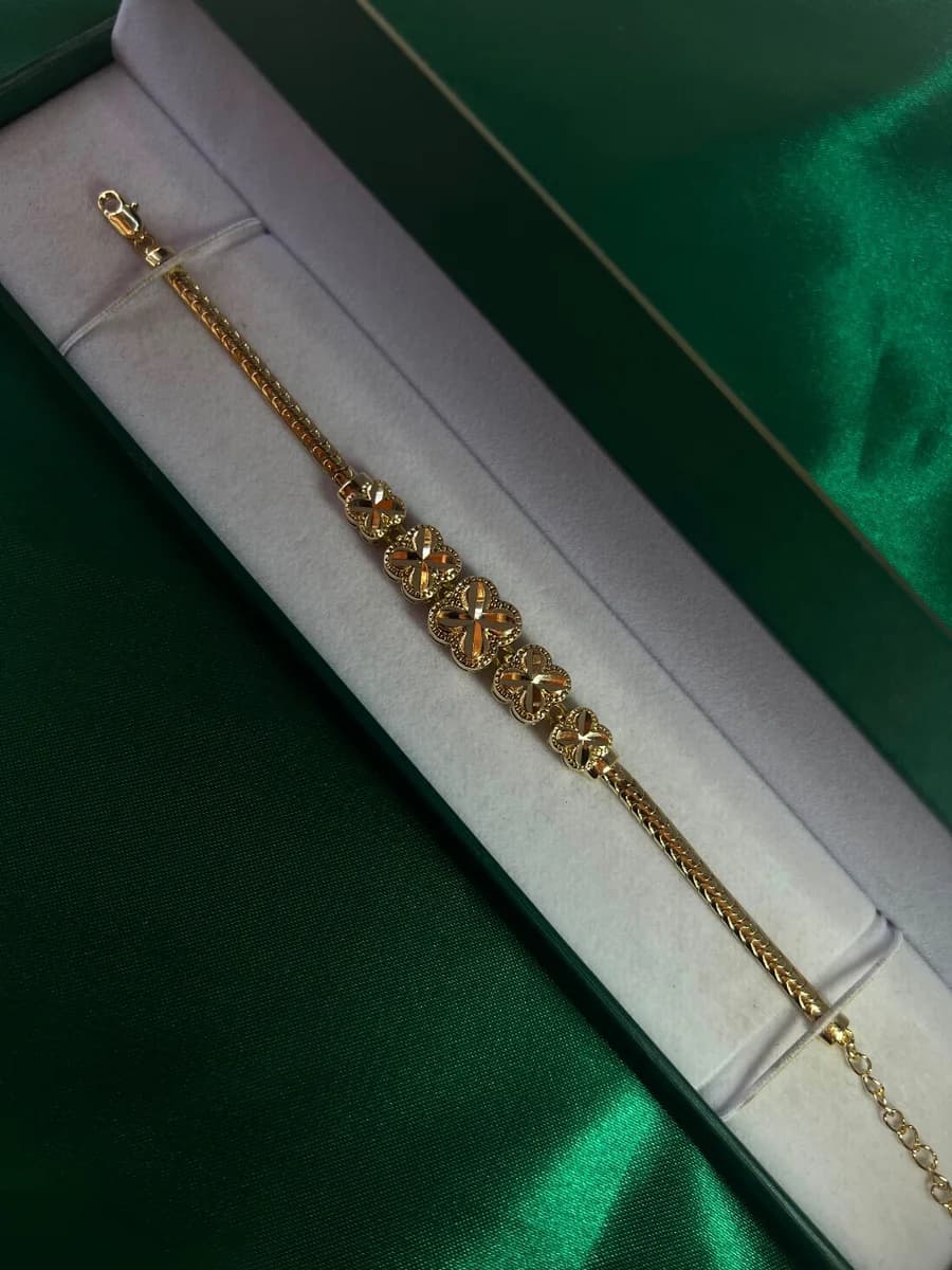Pulsera Mosaico Brillante Chapa de Oro 18k
