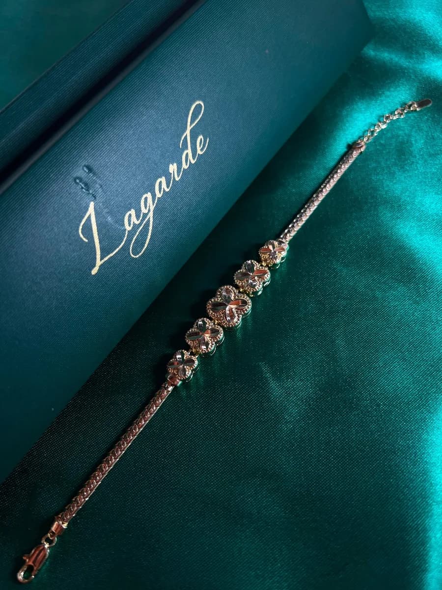 Pulsera Mosaico Brillante Chapa de Oro 18k — vista 3