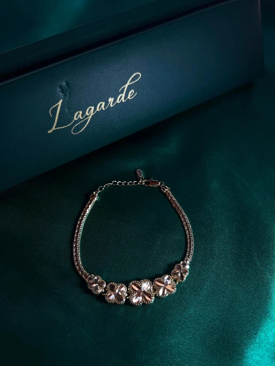 Pulsera Mosaico Brillante Chapa de Oro 18k — vista 4
