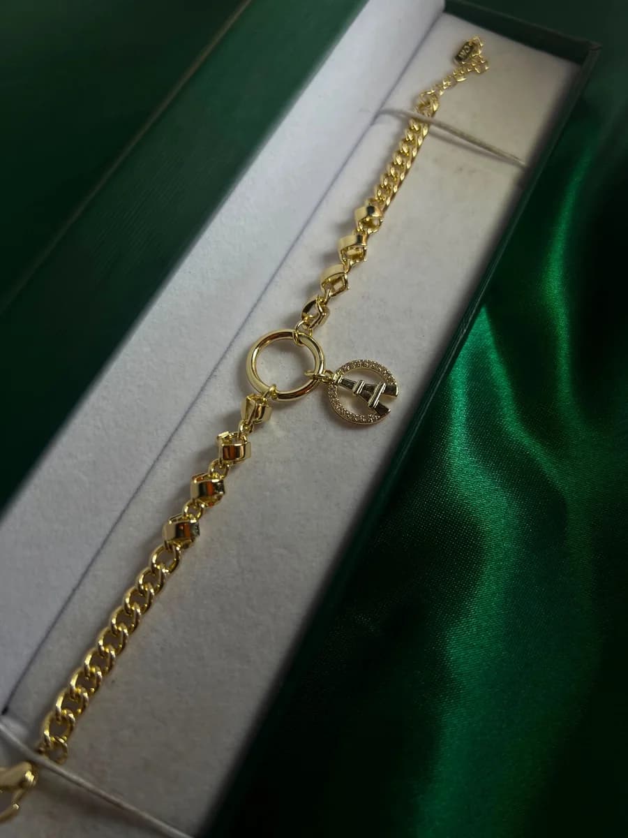 Pulsera Medalla Torre Eiffel Chapa de Oro 18k