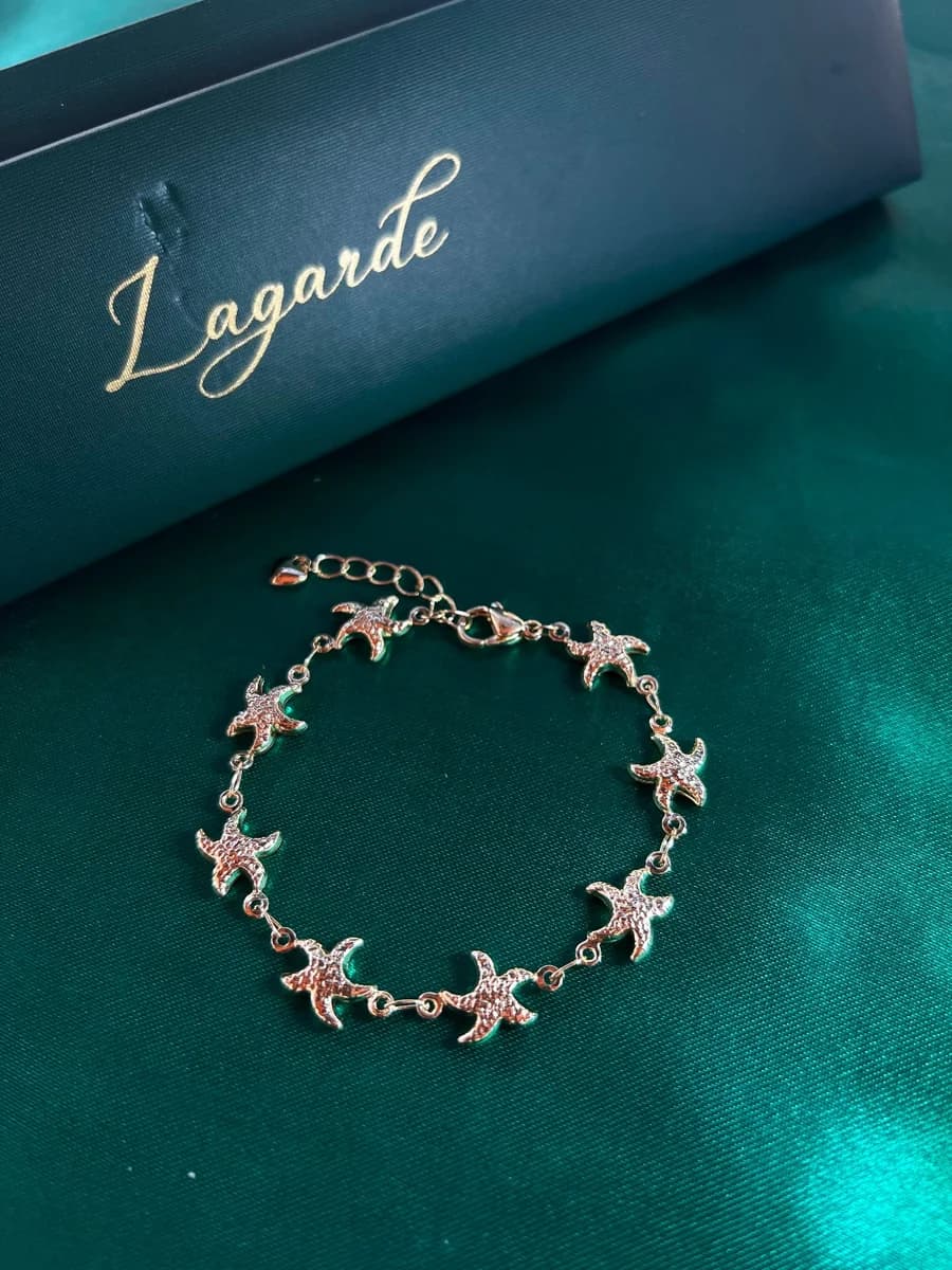 Pulsera Encanto Estrella de Mar Delicada en Chapa de Oro 18k — vista 4