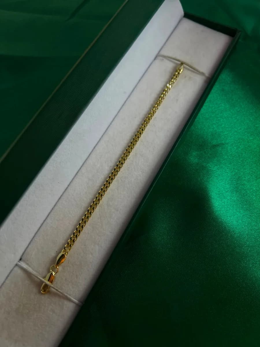 Pulsera Cadena Figaro Dorada Chapa de Oro