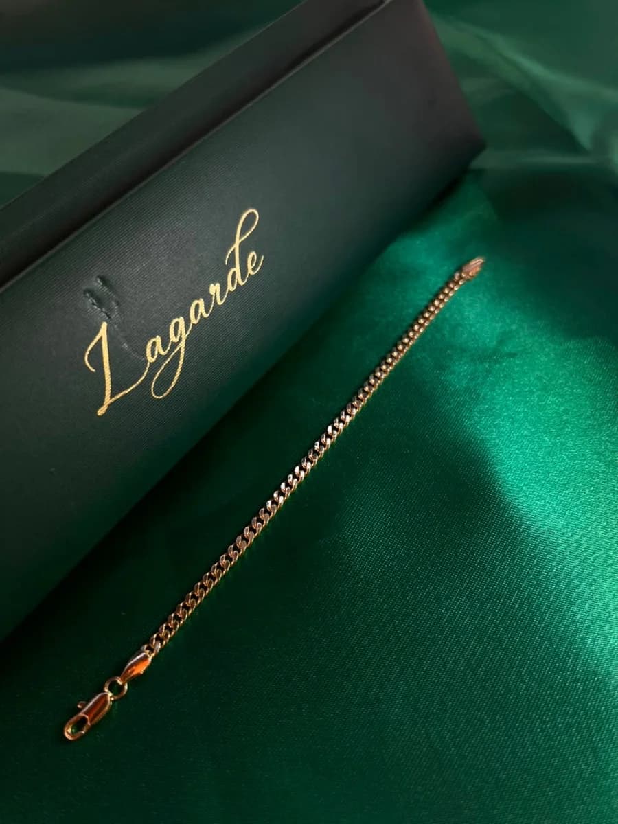 Pulsera Cadena Figaro Dorada Chapa de Oro — vista 2
