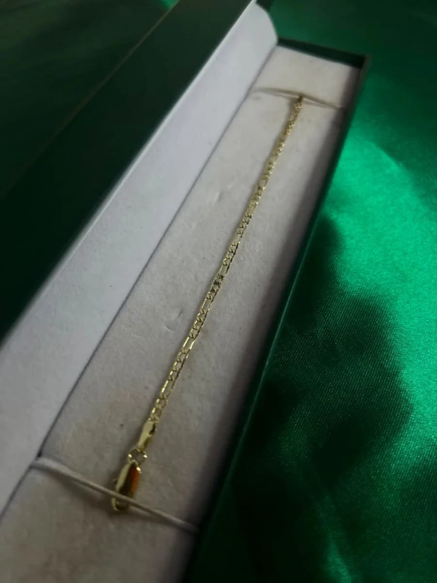 Pulsera Cadena Dorada Clásica en Chapa de Oro 18k