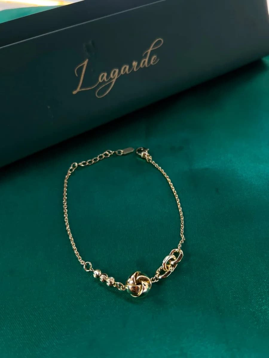 Pulsera Bola Torcida en Chapa de Oro 18k — vista 2