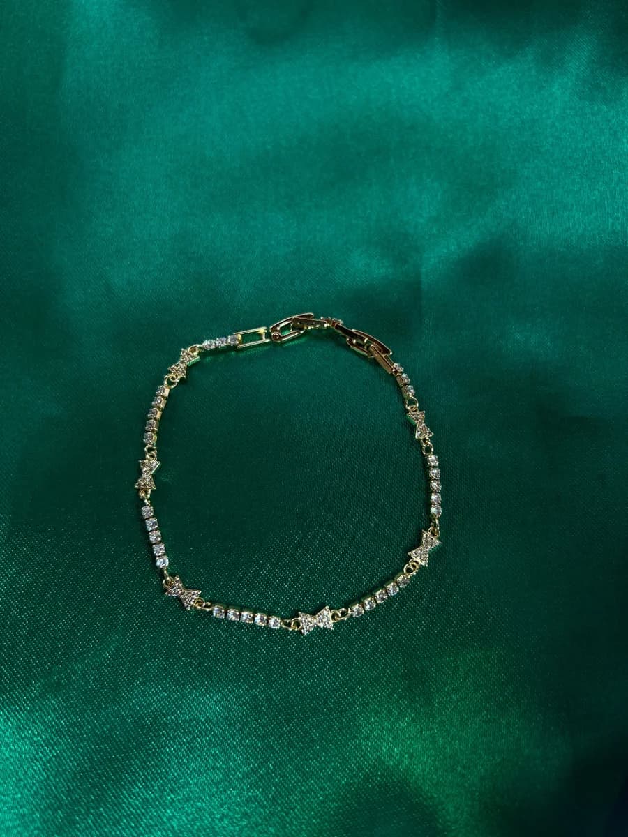 Pulsera de Piedreria Decorada en Chapa de Oro 18k — vista 4