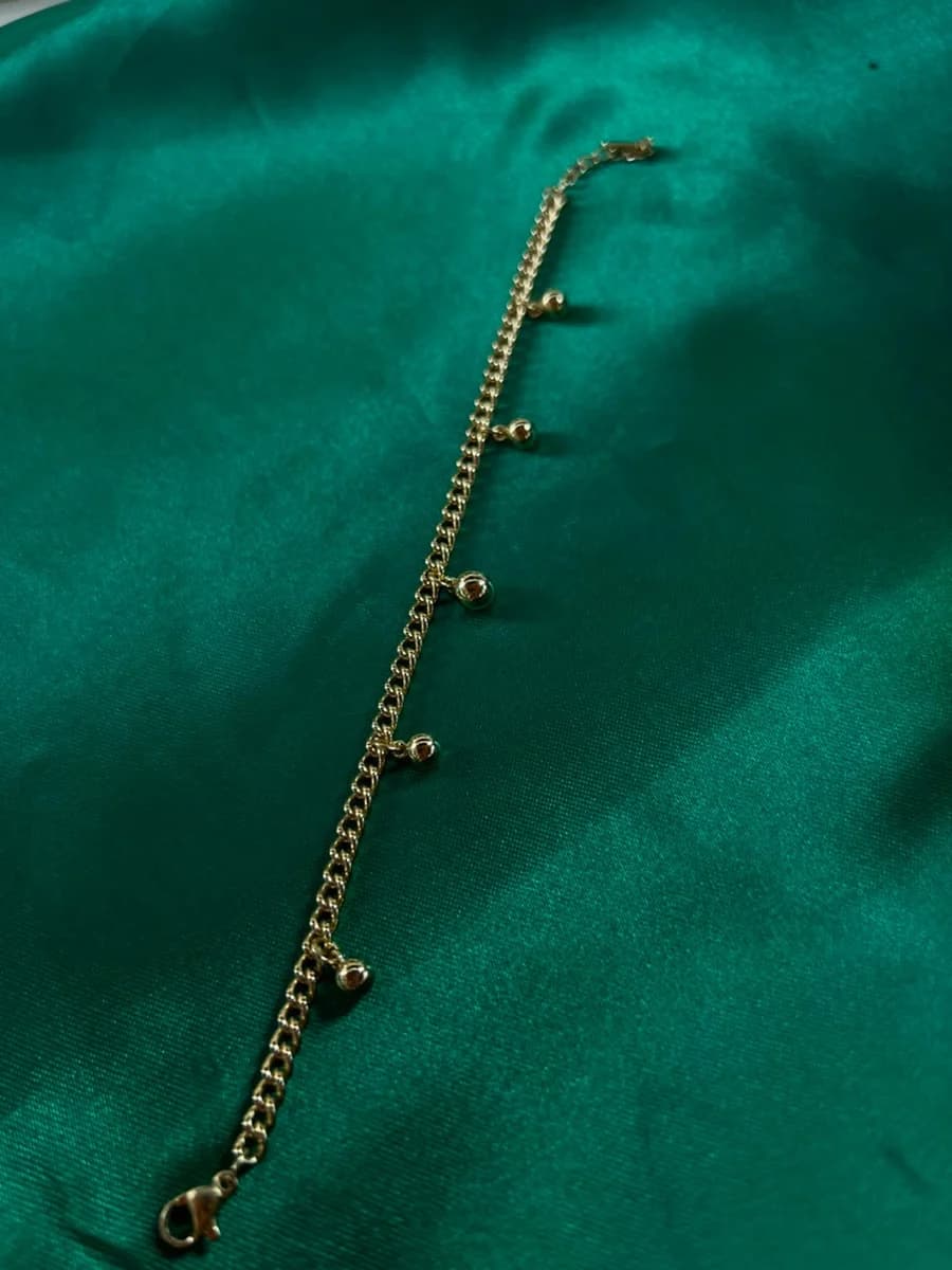 Pulsera Eslabon Colgate Esféricos en Chapa de Oro 18k — vista 4