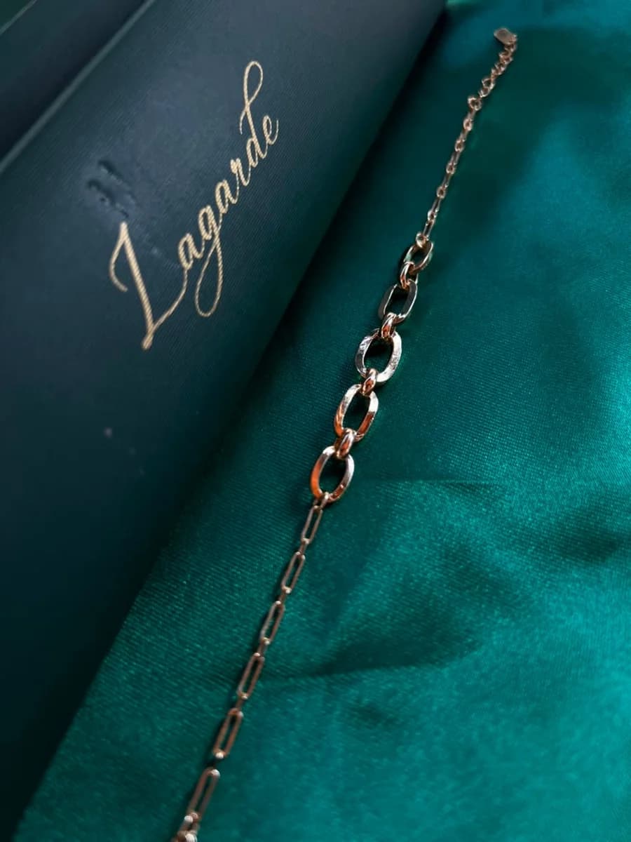 Pulsera Eslabones Encaje en Chapa de Oro — vista 2