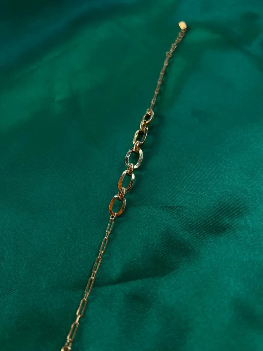 Pulsera Eslabones Encaje en Chapa de Oro — vista 4