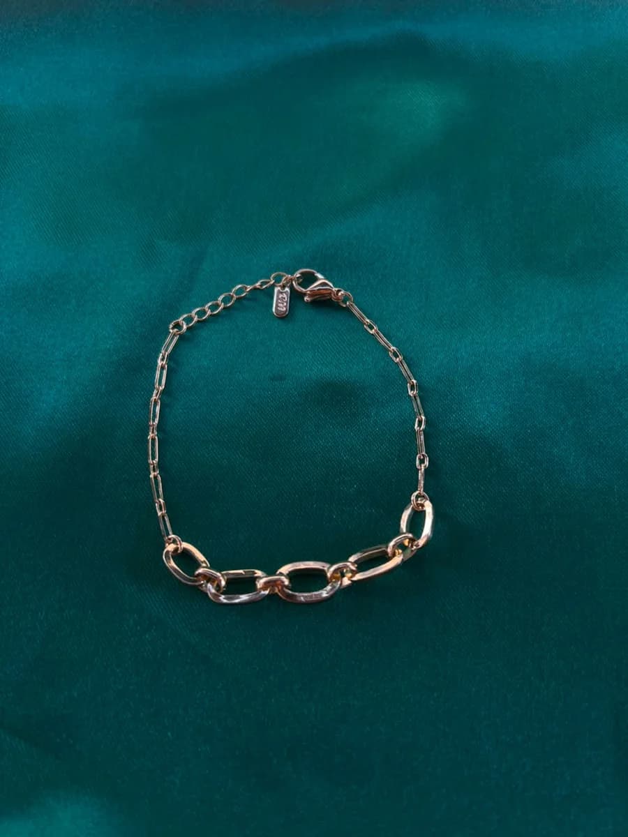 Pulsera Eslabones Encaje en Chapa de Oro — vista 5