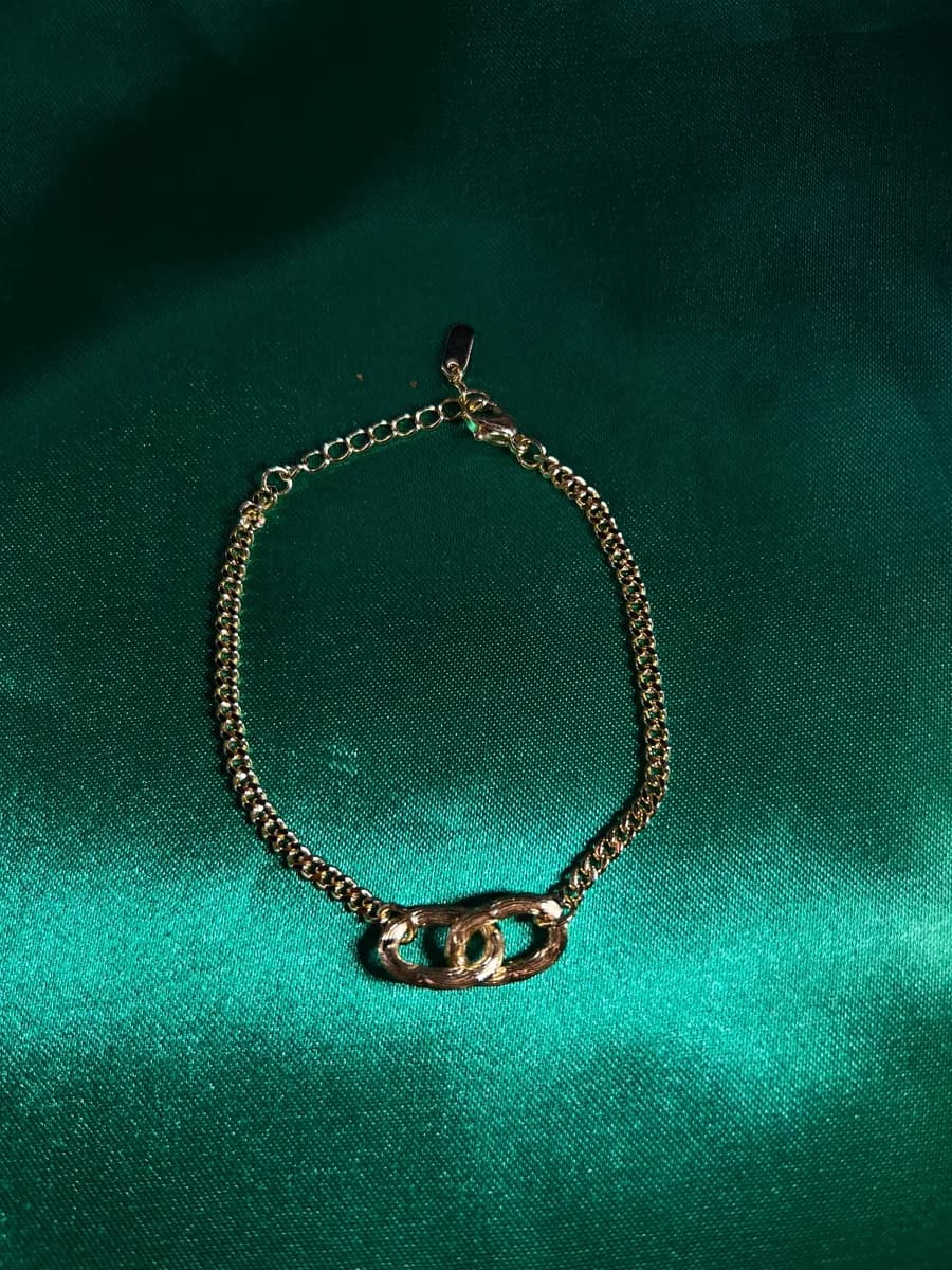 Pulsera Dos Eslabones en Chapa de Oro 18k — vista 4