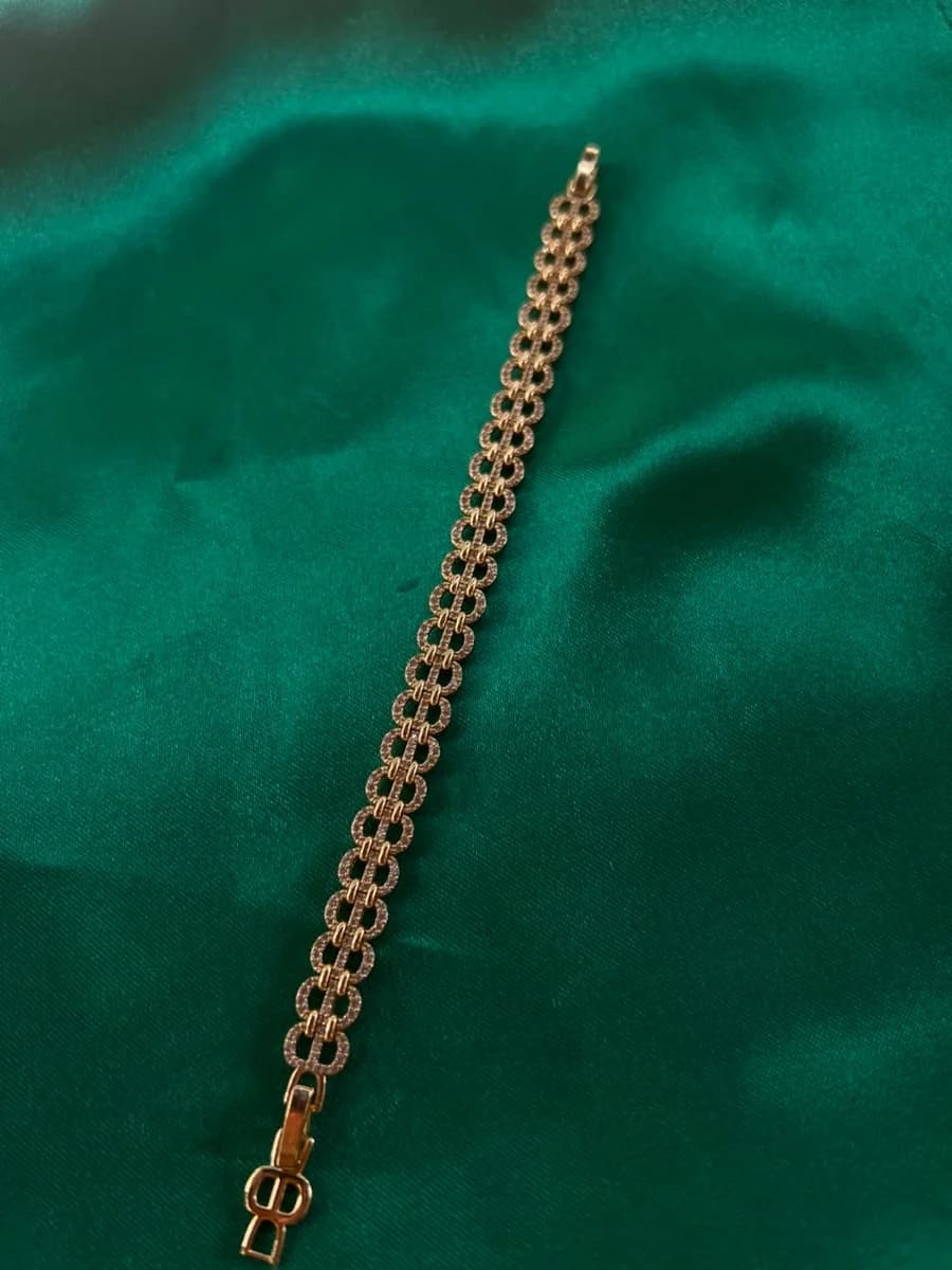 Pulsera Eslabones Ornamentados Finos en Chapa de Oro 18k — vista 3