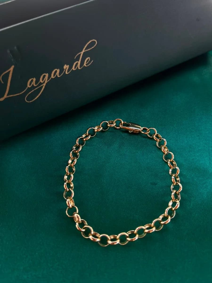 Pulsera Cadena de Ovals Finos en Chapa de Oro 18k — vista 4