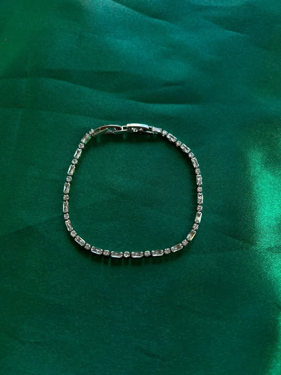 Pulsera Piedras Rectangulares y Cuadradas en Chapa de Oro 18k — vista 4