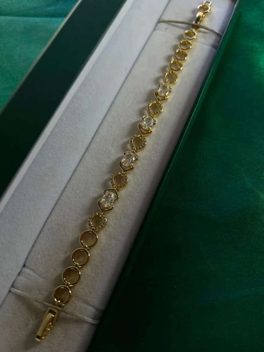 Pulsera Clásica Biselada en Chapa de Oro 18k