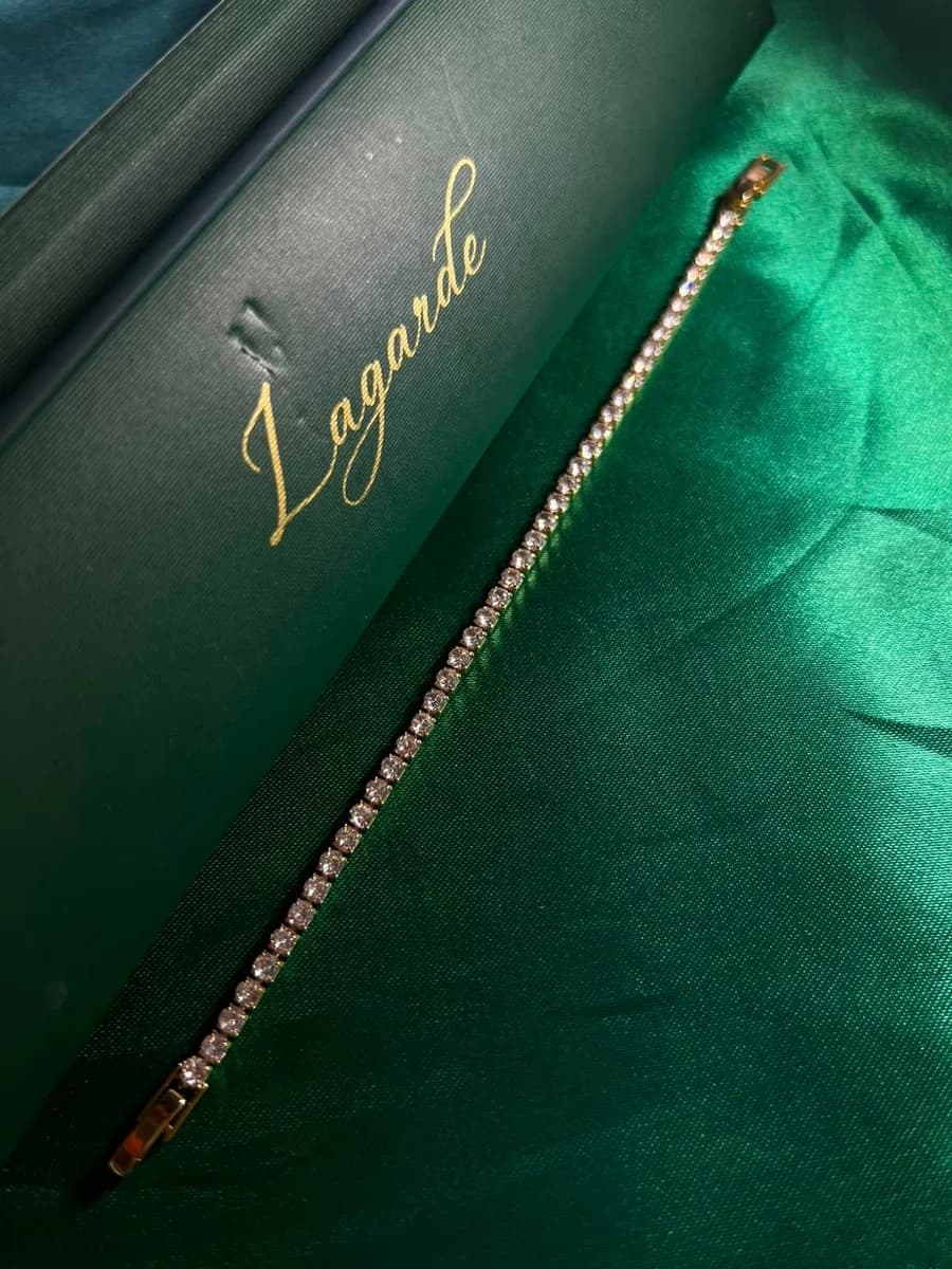 Pulsera Estilo Tennis de Piedra en Chapa de Oro 18k — vista 2