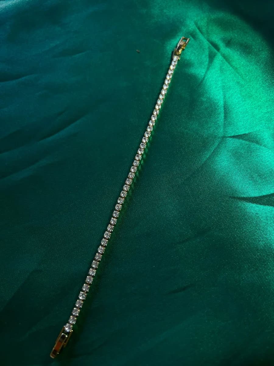 Pulsera Estilo Tennis de Piedra en Chapa de Oro 18k — vista 3