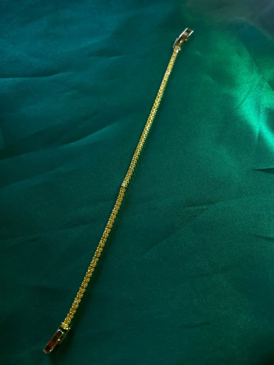 Pulsera Estilo Tennis de Piedra en Chapa de Oro 18k — vista 3