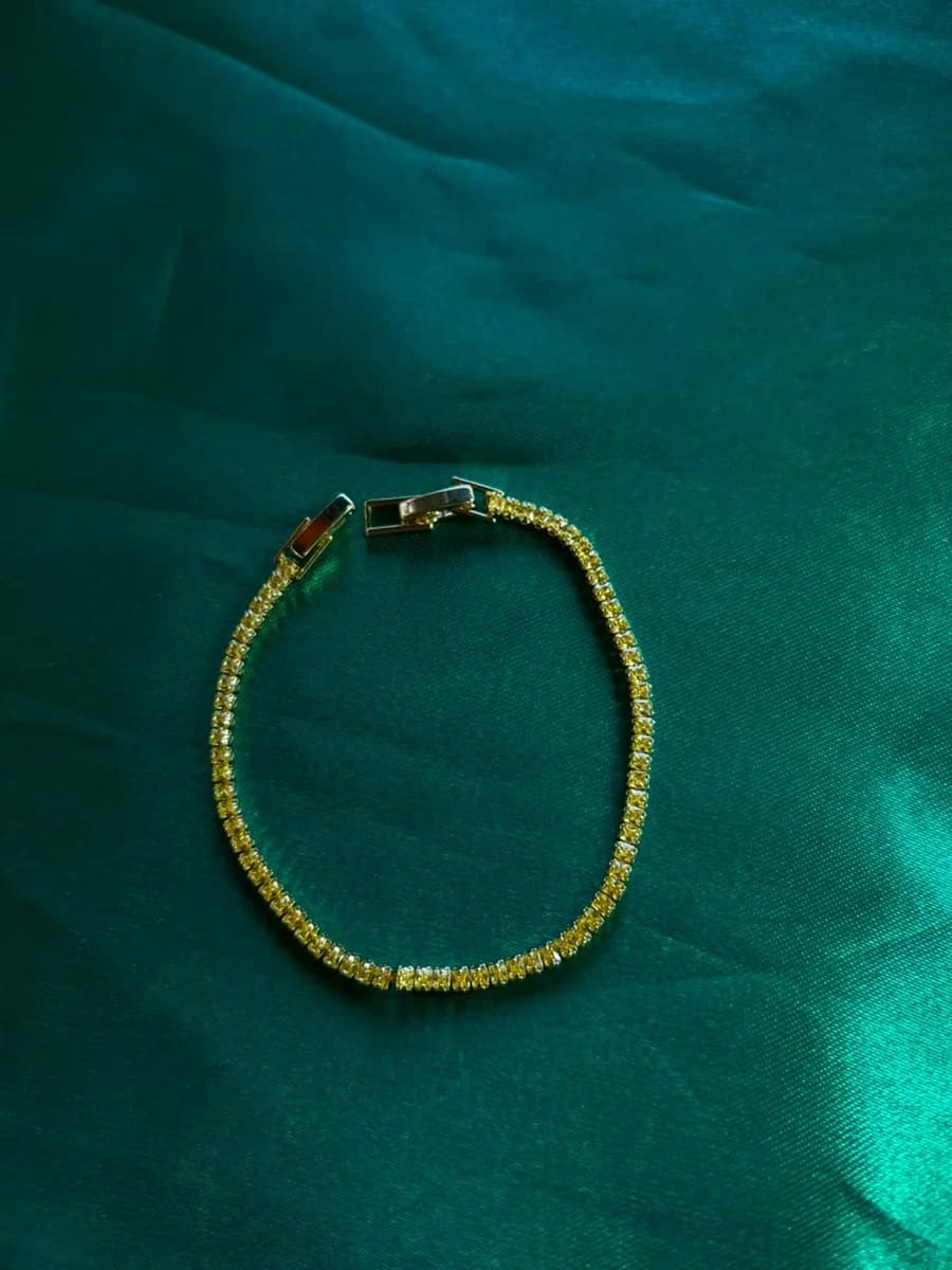 Pulsera Estilo Tennis de Piedra en Chapa de Oro 18k — vista 4