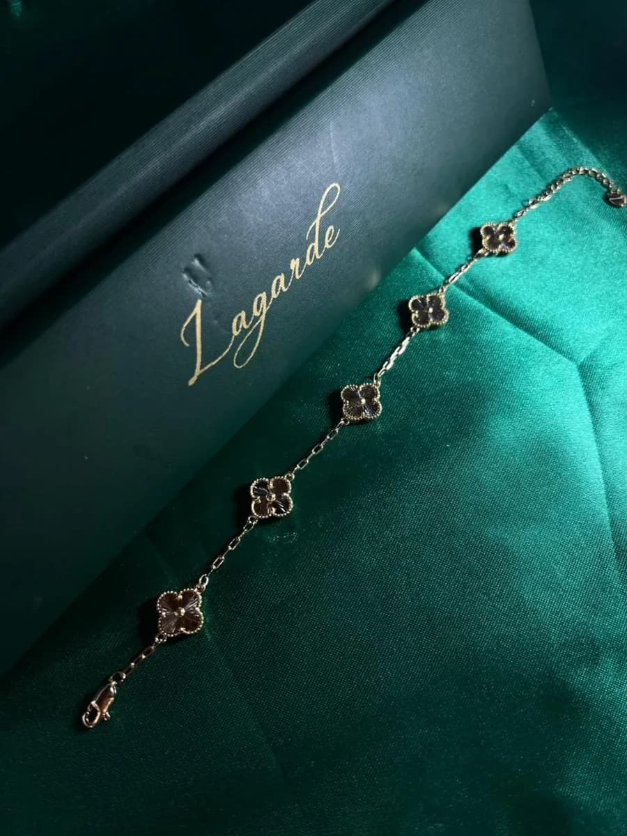 Pulsera Tréboles Estilo Van Cleef en Chapa de Oro 18k — vista 2