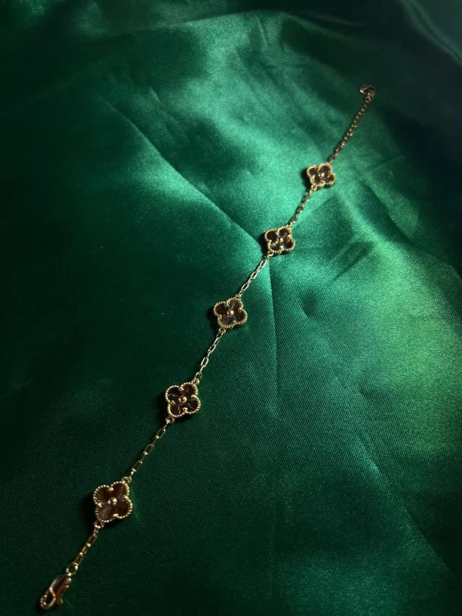 Pulsera Tréboles Estilo Van Cleef en Chapa de Oro 18k — vista 3