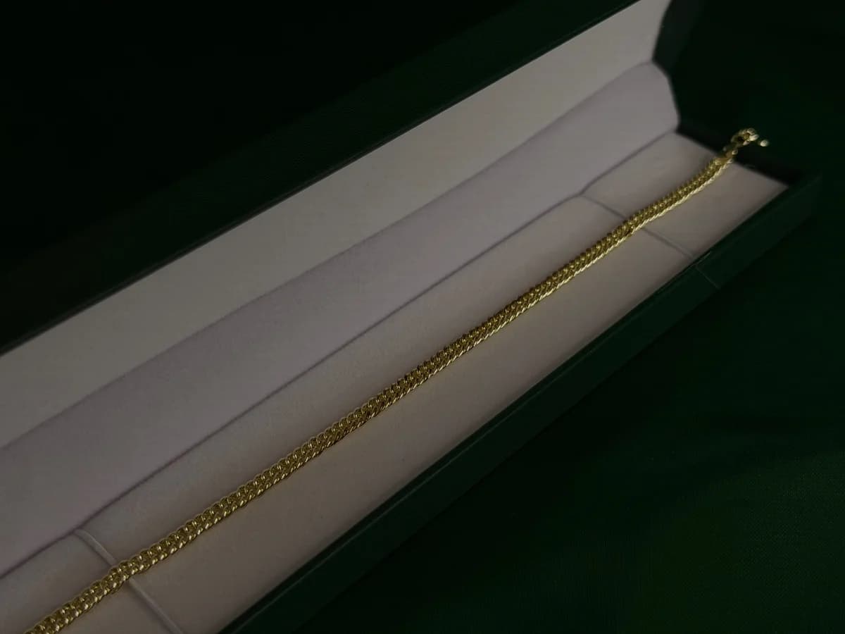 Pulsera Doble Cadena Fina en Chapa de Oro 18k — vista 3