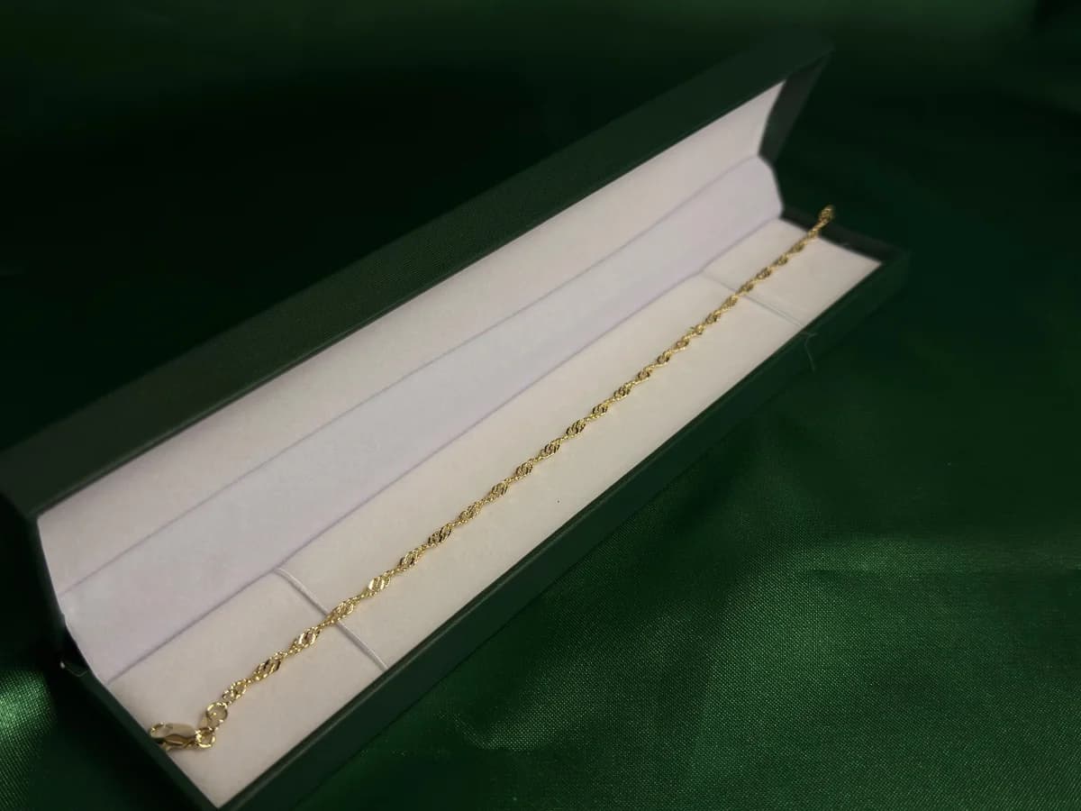 Pulsera Eslabones Torcidos con Brillo Chapa de Oro 18k — vista 2