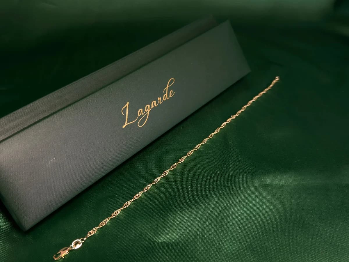 Pulsera Eslabones Torcidos con Brillo Chapa de Oro 18k — vista 3