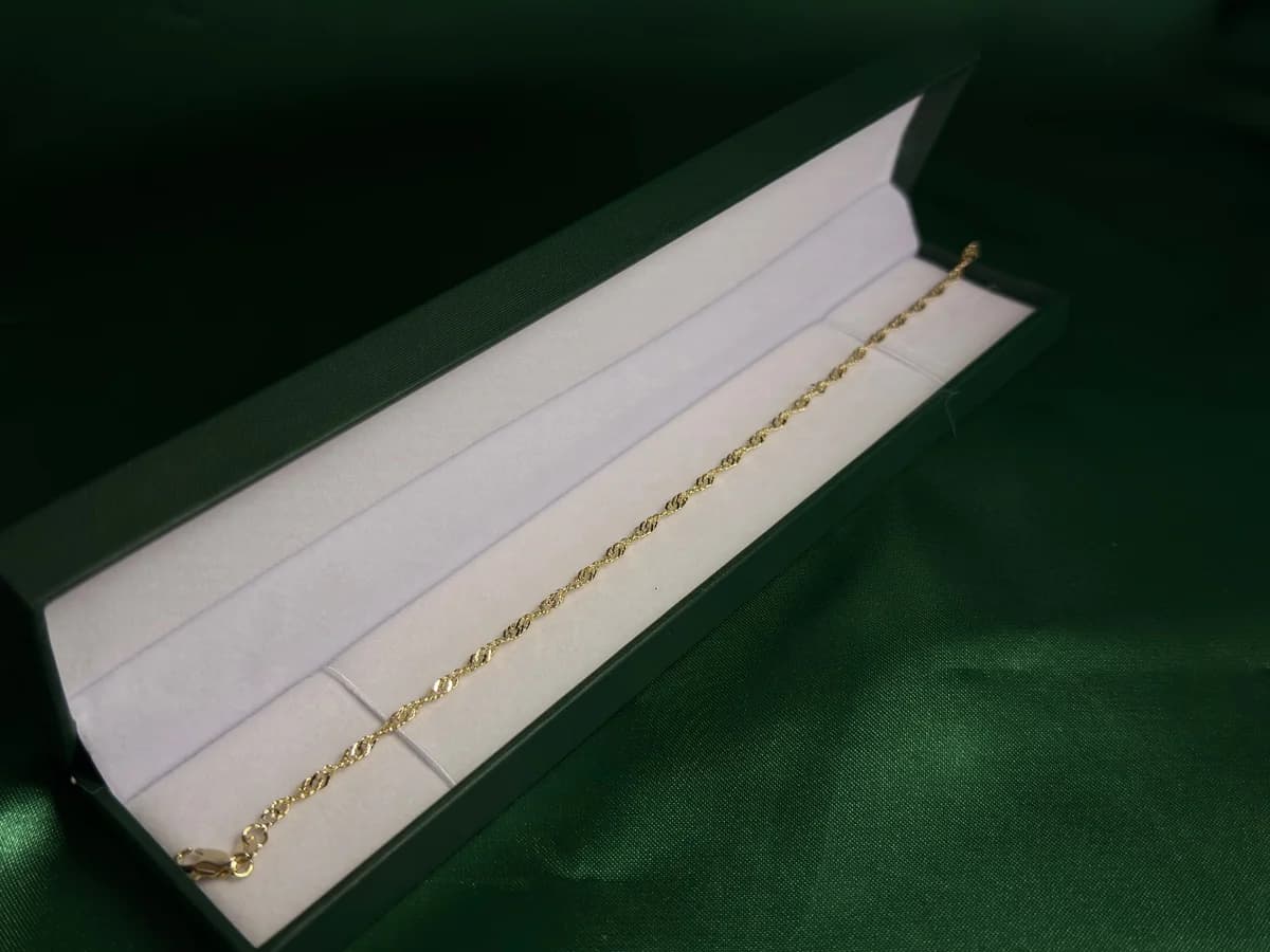 Pulsera Eslabones Torcidos con Brillo Chapa de Oro 18k — vista 4