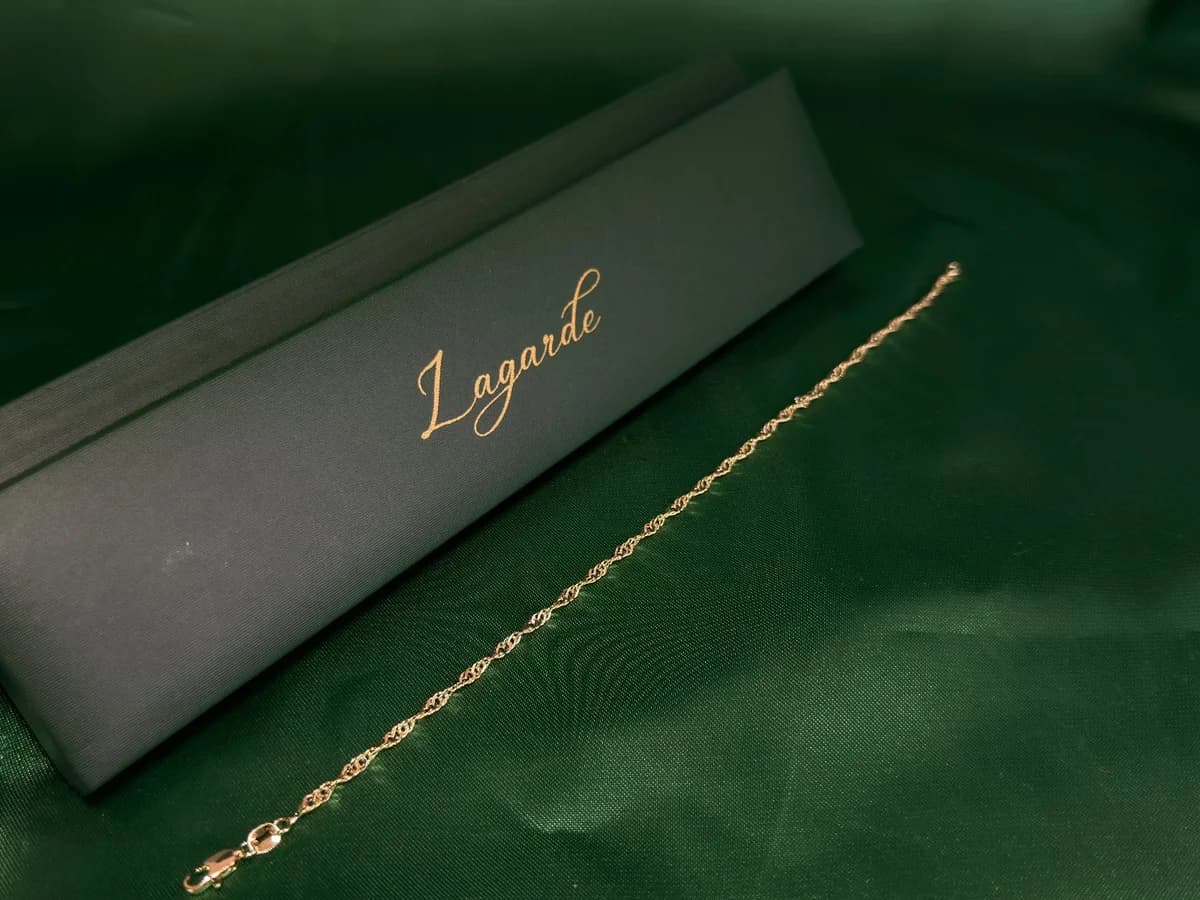 Pulsera Eslabones Torcidos con Brillo Chapa de Oro 18k — vista 5