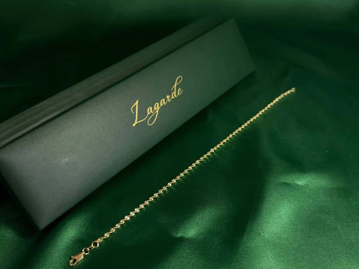 Pulsera Eslabones Trenzados Finos en Chapa de Oro 18k — vista 2