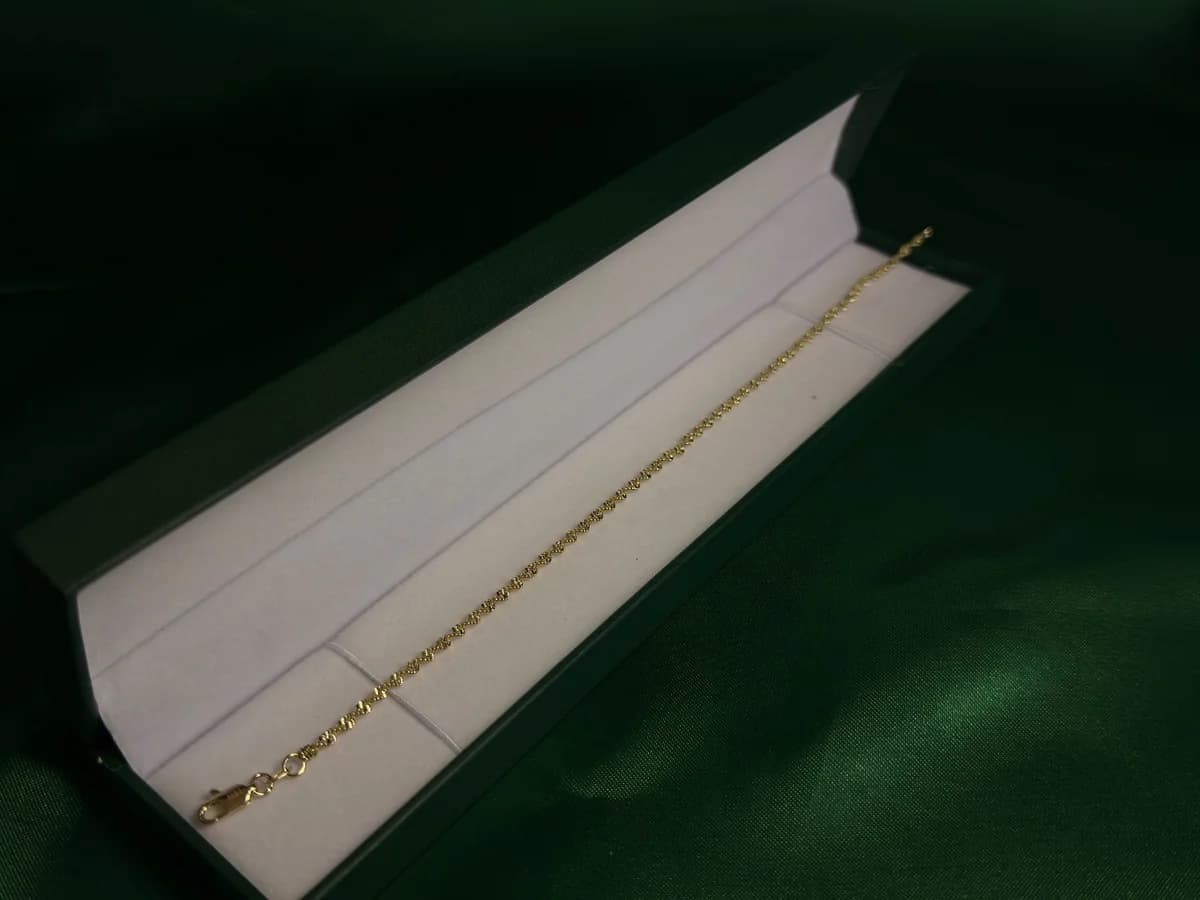 Pulsera Eslabones Trenzados Finos en Chapa de Oro 18k — vista 3