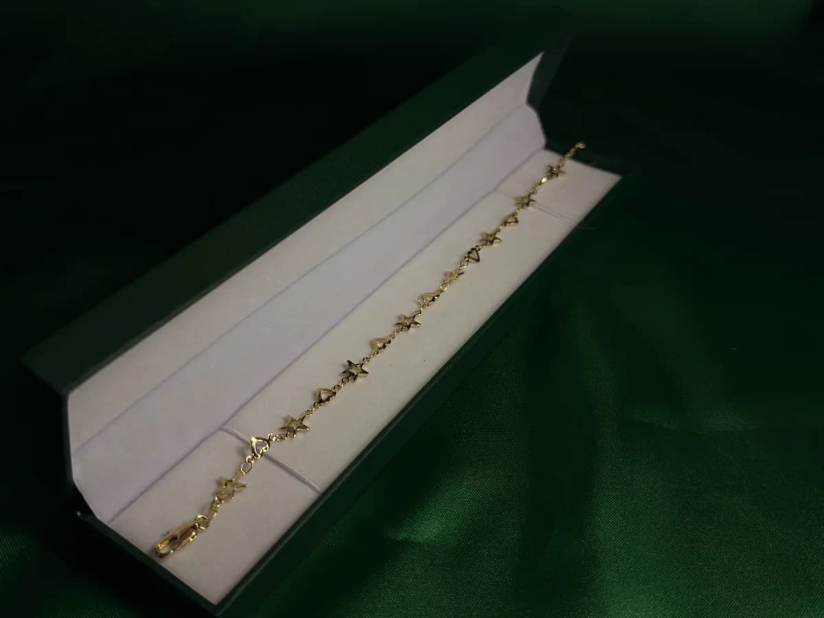 Pulsera Estrellas y Corazones en Chapa de Oro 18k — vista 3