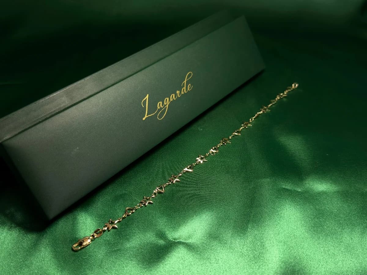 Pulsera Estrellas y Corazones en Chapa de Oro 18k — vista 4