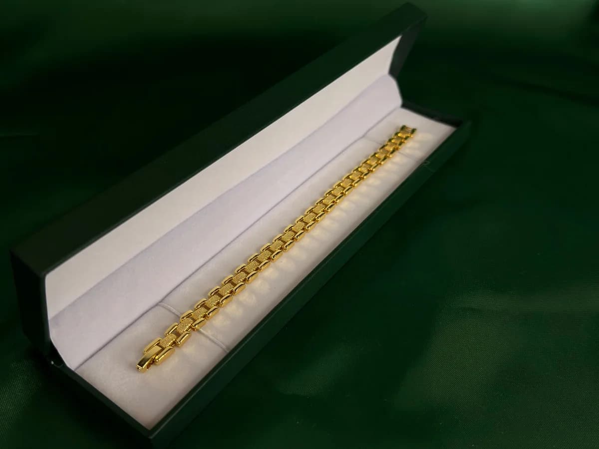Pulsera Eslabones Geométricos en Chapa de Oro 18k — vista 3